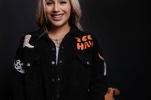 Load image into Gallery viewer, Oversize Sherpa Embroidery Jacket - BLACK