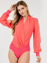 Load image into Gallery viewer, Long Slit Sleeve Surplice Bodysuit