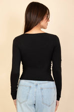 Load image into Gallery viewer, Square Neck Long Sleeve Top - Black
