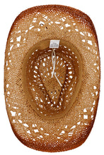 Load image into Gallery viewer, Beaded Crochet Crushable Straw Cowboy Hat