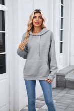 Load image into Gallery viewer, Pink Waffle Knit Hoodie | Oversized Pullover with Kangaroo Pocket