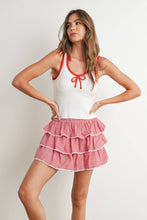 Load image into Gallery viewer, Red and White Bow Tank Top