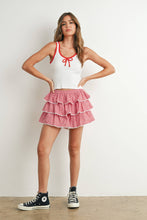 Load image into Gallery viewer, Red and White Bow Tank Top