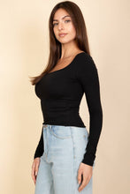 Load image into Gallery viewer, Square Neck Long Sleeve Top - Black