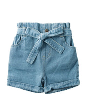 Load image into Gallery viewer, Tie Waist Denim Shorts