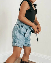Load image into Gallery viewer, Tie Waist Denim Shorts
