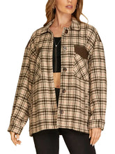 Load image into Gallery viewer, Plaid Long Sleeve Contrast Shacket
