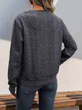 Load image into Gallery viewer, Long Sleeve Grey Pleated Solid Color Sweater

