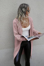Load image into Gallery viewer, Solid Pink Knit Drop Shoulder Long Sleeve Cardigan
