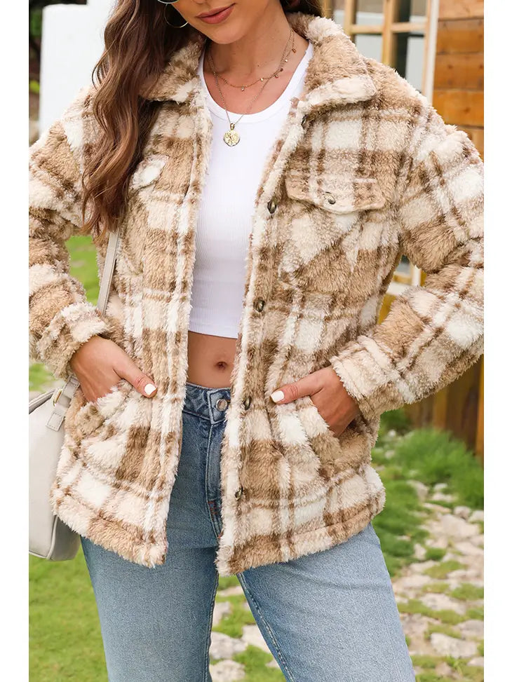 Sherpa Plaid Jacket