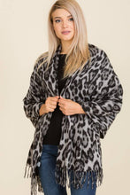 Load image into Gallery viewer, Jaguar Animal Printed and Cashmere Felt  Fringed Oblong

