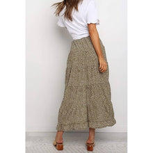 Load image into Gallery viewer, Boho Floral Print Midi Skirt Casual Side Slit Skirt
