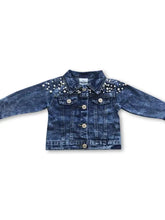 Load image into Gallery viewer, Girls Pearl Denim Jacket
