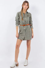 Load image into Gallery viewer, Button Down Denim Shirt Dress
