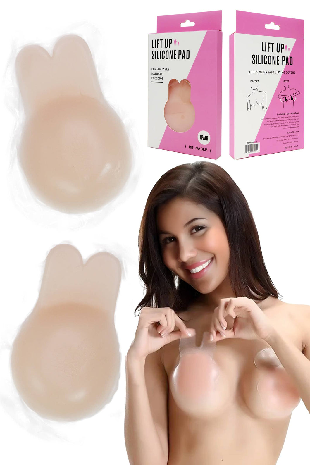 Translucent Self-Adhesive Sticky Push Up Bra Cups