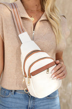 Load image into Gallery viewer, White Multi Zipped Street Casual Sling Bag
