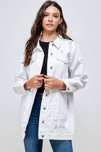 Load image into Gallery viewer, White Denim Jacket with Distressed
