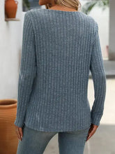 Load image into Gallery viewer, Button-Up V-Neck Sweater with Striped Design
