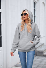 Load image into Gallery viewer, Pink Waffle Knit Hoodie | Oversized Pullover with Kangaroo Pocket

