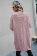 Load image into Gallery viewer, Solid Pink Knit Drop Shoulder Long Sleeve Cardigan
