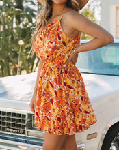 Load image into Gallery viewer, Orange Floral Sun Dress
