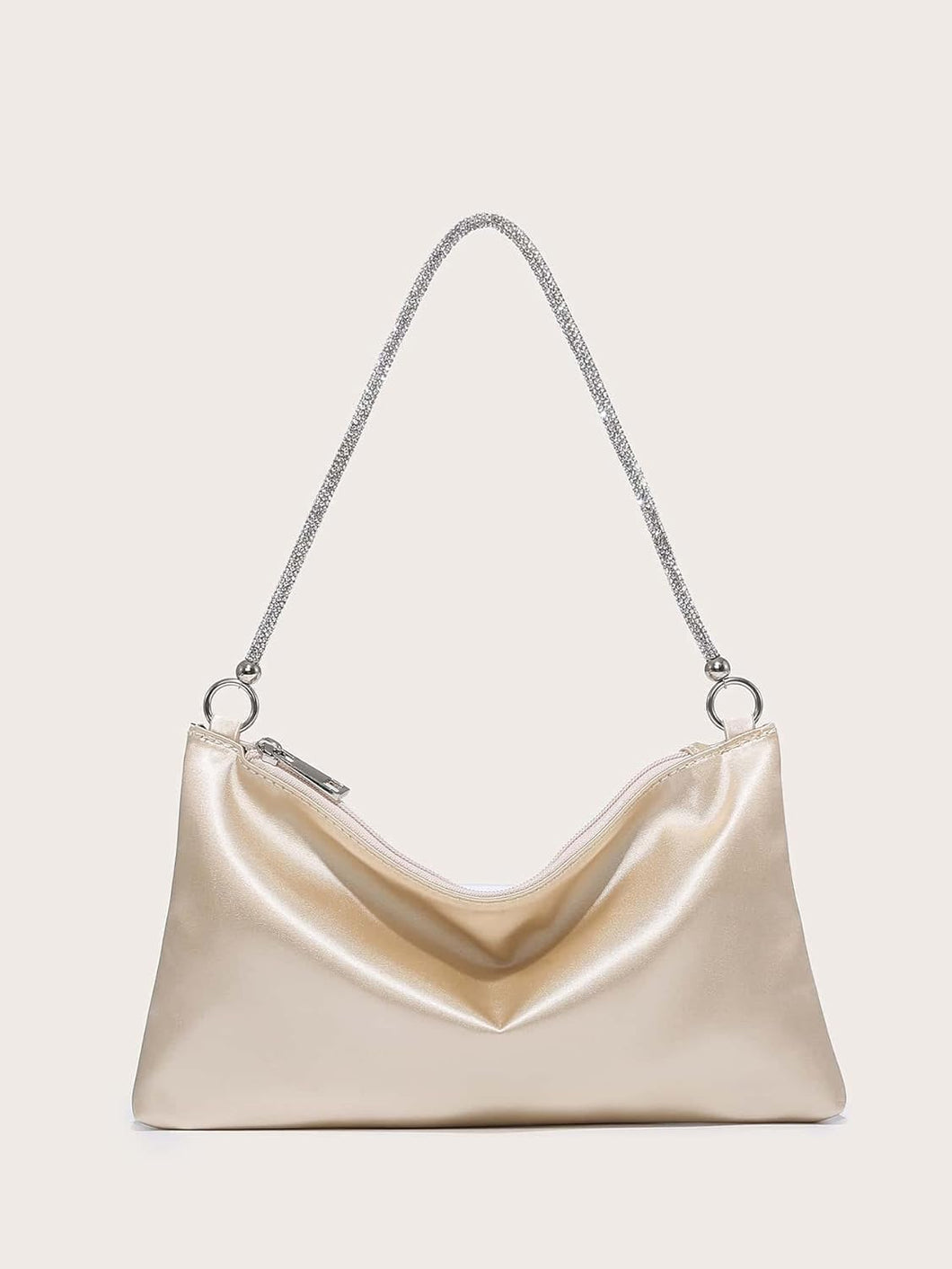 Women's Rhinestone Decor Satin Square Bag Dinner Bag
