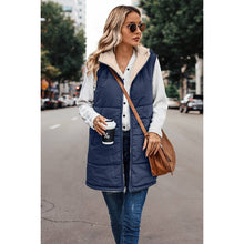 Load image into Gallery viewer, Faux Fur Strip Zipper Front Open Pockets Coat
