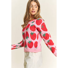 Load image into Gallery viewer, CUTE STRAWBERRY JACQUARD CASUAL PULLOVER SWEATER
