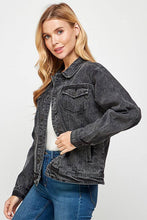 Load image into Gallery viewer, Women&#39;s Denim Jacket (Vintage Black)
