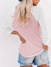 Load image into Gallery viewer, Women&#39;s Casual T-Shirts 3/4 Sleeve Color Block Cute Tops Comfy Blouses
