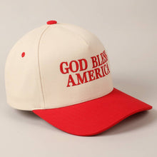 Load image into Gallery viewer, God Bless America Embroidered Two-Tone Canvas Cap
