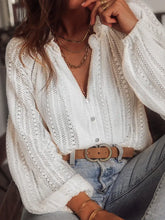 Load image into Gallery viewer, Lace Button Up Blouse
