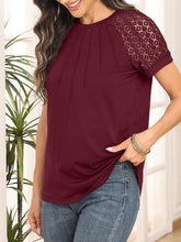 Load image into Gallery viewer, Womens Short Sleeve Tops Summer Tshirts Casual 2025 Cute Ruffle Crewneck Trendy Fashion Dressy Cute Work Outfits
