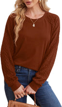Load image into Gallery viewer, Sweaters for Women Crewneck Cable Knit Sleeve Sweaters Long Sleeve Shirts for Women Lightweight Fashion
