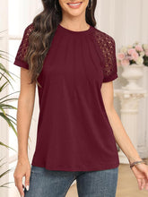 Load image into Gallery viewer, Womens Short Sleeve Tops Summer Tshirts Casual 2025 Cute Ruffle Crewneck Trendy Fashion Dressy Cute Work Outfits
