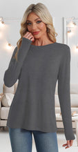 Load image into Gallery viewer, Women Long Sleeve Crewneck Slim Fit Shirts Basic Tee Tops 2025 Business Casual T-Shirt Going Out Workout Outfits
