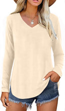 Load image into Gallery viewer, Long Sleeve Shirts for Women Business Casual Tops Fall Fashion Outfits Basic Workout Tees Beach Vacation Clothes 2025
