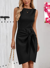 Load image into Gallery viewer, Womens Summer Dresses 2025 Sleeveless Boat Neck Backless Tie Waist Mini Dress 2025 Y2K Casual Party Club Outfits

