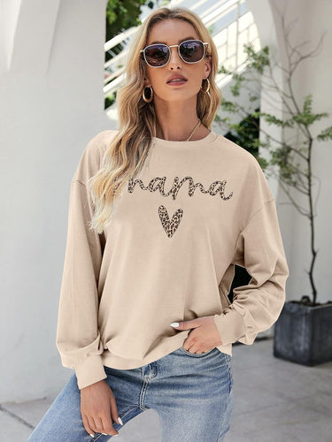 Mama Sweatshirt for Women Mama Letter Print Sweatshirts Mom Life Shirt Casual Pullover Tops