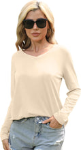 Load image into Gallery viewer, Long Sleeve Shirts for Women Business Casual Tops Fall Fashion Outfits Basic Workout Tees Beach Vacation Clothes 2025
