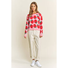 Load image into Gallery viewer, CUTE STRAWBERRY JACQUARD CASUAL PULLOVER SWEATER
