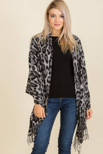 Load image into Gallery viewer, Jaguar Animal Printed and Cashmere Felt  Fringed Oblong
