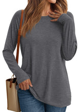 Load image into Gallery viewer, Women Long Sleeve Crewneck Slim Fit Shirts Basic Tee Tops 2025 Business Casual T-Shirt Going Out Workout Outfits
