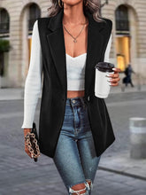 Load image into Gallery viewer, Women&#39;s Lapel Neck Button Down Blazer Vest Work Office Sleeveless Jacket

