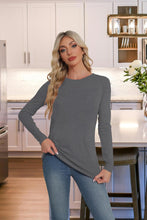 Load image into Gallery viewer, Women Long Sleeve Crewneck Slim Fit Shirts Basic Tee Tops 2025 Business Casual T-Shirt Going Out Workout Outfits
