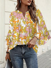 Load image into Gallery viewer, Women&#39;s 3/4 Sleeve Tops Plus-Size 2025 Trendy Blouses Ruffle Bell Sleeve Button Dressy Casual Tops

