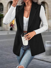 Load image into Gallery viewer, Women&#39;s Lapel Neck Button Down Blazer Vest Work Office Sleeveless Jacket
