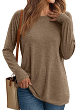 Load image into Gallery viewer, Women Long Sleeve Crewneck Slim Fit Shirts Basic Tee Tops 2025 Business Casual T-Shirt Going Out Workout Outfits
