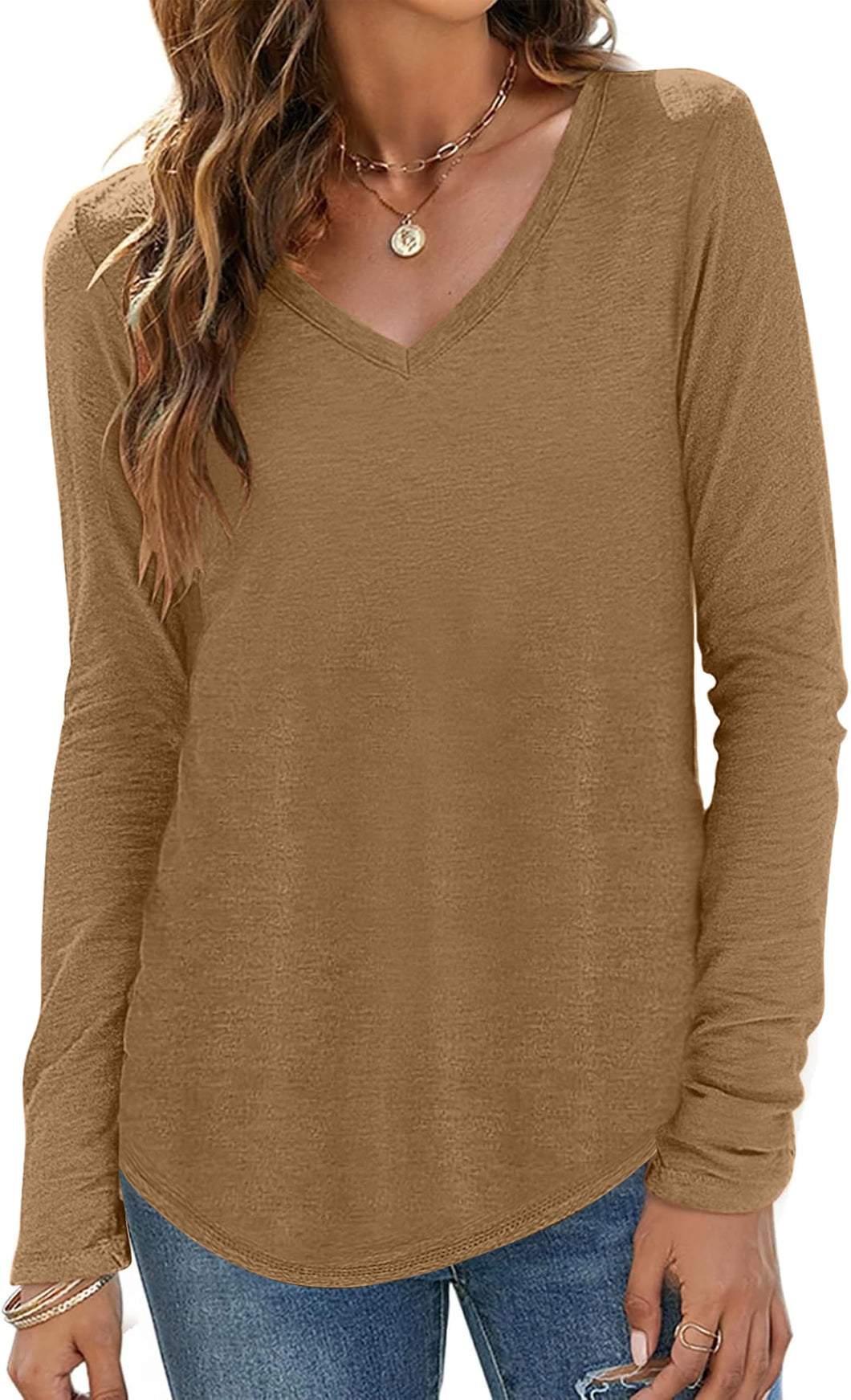 Long Sleeve Shirts for Women Business Casual Tops Fall Fashion Outfits Basic Workout Tees Beach Vacation Clothes 2025