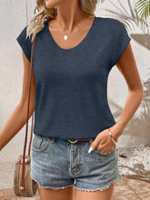 Load image into Gallery viewer, Womens Tank Tops Cap Sleeve U Neck Tops Summer Casual Clothes Loose Fit Basic T Shirts
